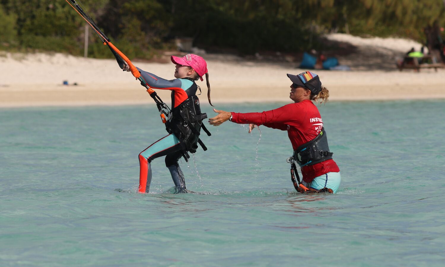 Kids learn to kite on Turks and Caicos