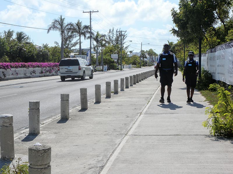 Police officers patrolling in TCI